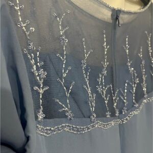 JJs House Blue Dress with Silver Embroidery